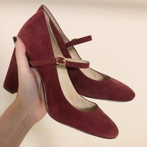 Louise et Cie Burgundy Mary Jane Heels 8 1/2
